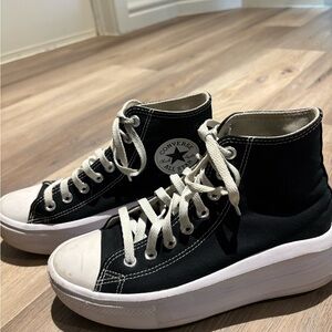 Converse Black and White Platform High Top Sneakers